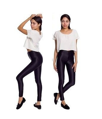AMERICAN APPAREL NEW AUTHENTIC HIGHWAISTED BLACK DISCO PANTS TROUSERS 