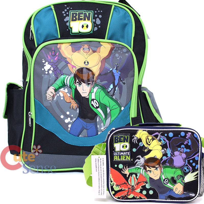 Ben 10 Alien Force School 16 Large Backpack & Insulated Lunch Bag Set