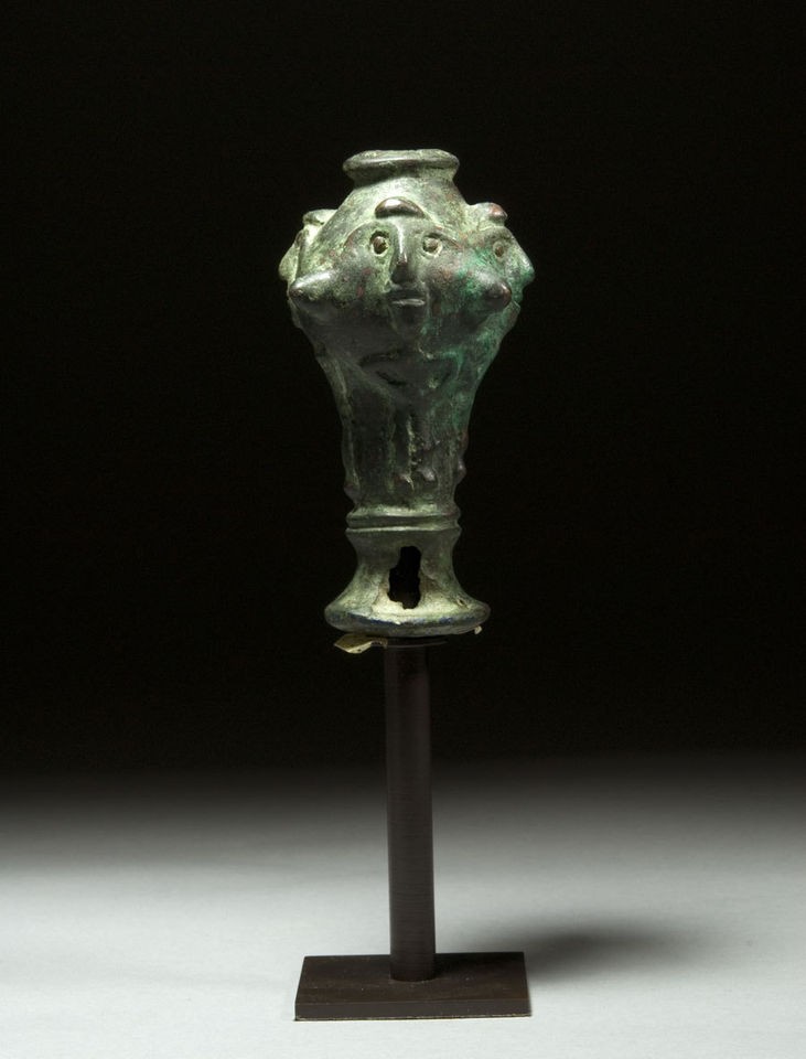 Ancient Near Eastern Bronze Figural Mace Head
