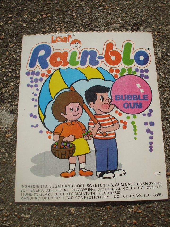 Vintage Early 1970s Gum Vending Machine Sign Rain Blo Bubble Gum