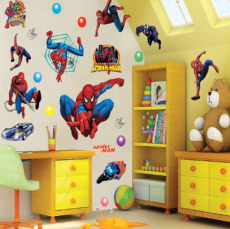 Kids Spider Man Nursery Wall Sticker Decals art Paper