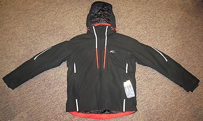 KJUS SUPERSONIC MENS JACKET MS15 409 BLACK/MONUMENT/HIGH RISK RED sz 