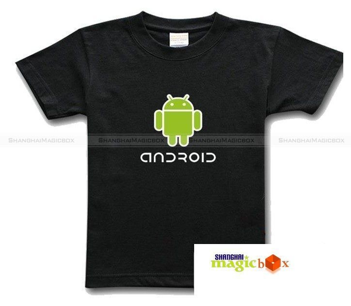 Android Logo Google Phone OS IT Geek T Shirt Tee B/W