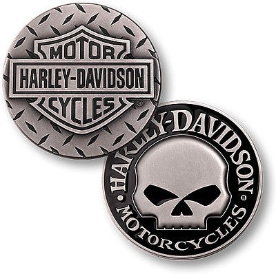 Harley Davidson Diamond Plate Willie G. Skull Challenge Coin Medallion 