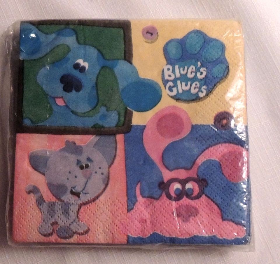 NEW~BLUES CLUES~16 BEVERAGE NAPKINS , PARTY SUPPLIES