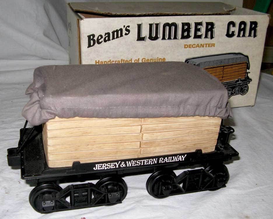 Jim Beam Lumber Car Train Decanter with Box