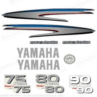 Yamaha 4 Stroke 75/80/90hp Outboard Decal Kit