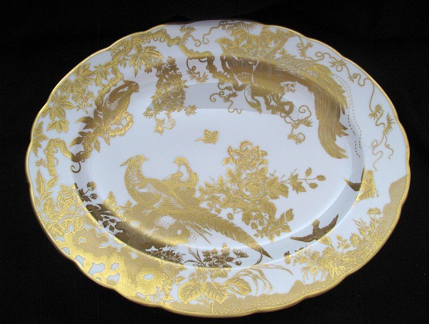 ROYAL CROWN DERBY GOLD AVES 14 3/4 OVAL PLATTER