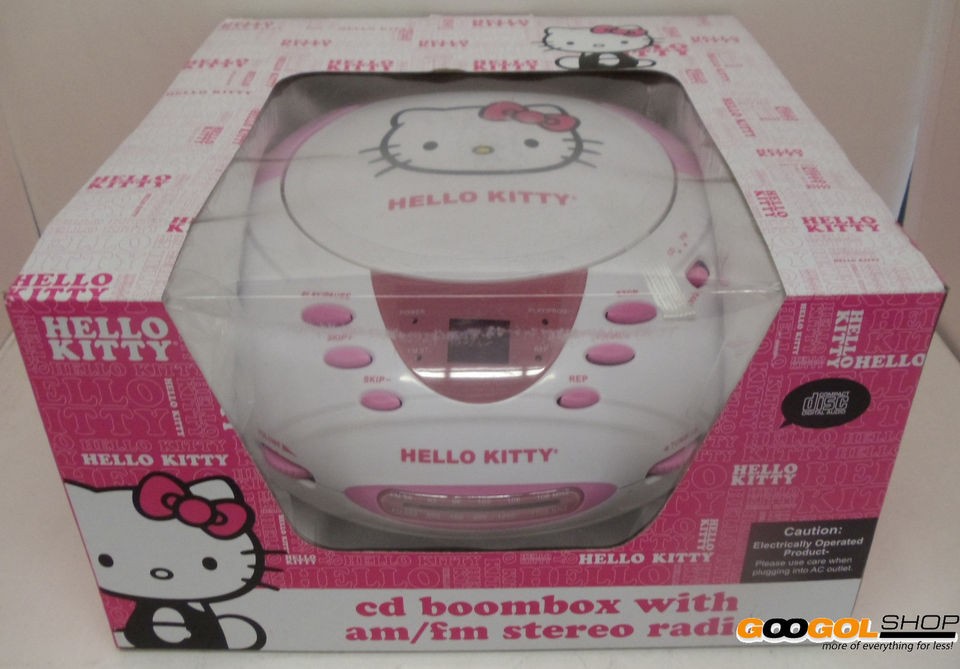 Hello Kitty KT2028A CD AM/FM Cassette Play/Record Stereo Radio