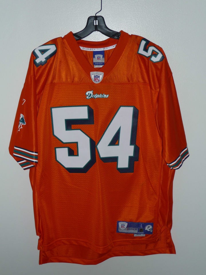 MIAMI DOLPHINS ORANGE #54 ZACH THOMAS JERSEY NWT