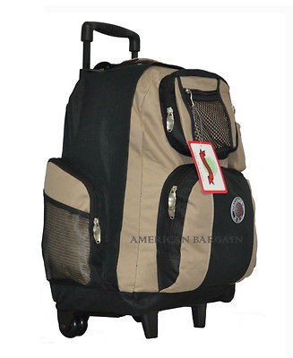 Transworld 18 Rolling Wheeled Backpack Book Bag (12 colors)