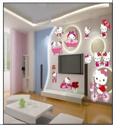 Lovley Hellokitty Happy DIY Wall Sticker Decal with boxing YKh128