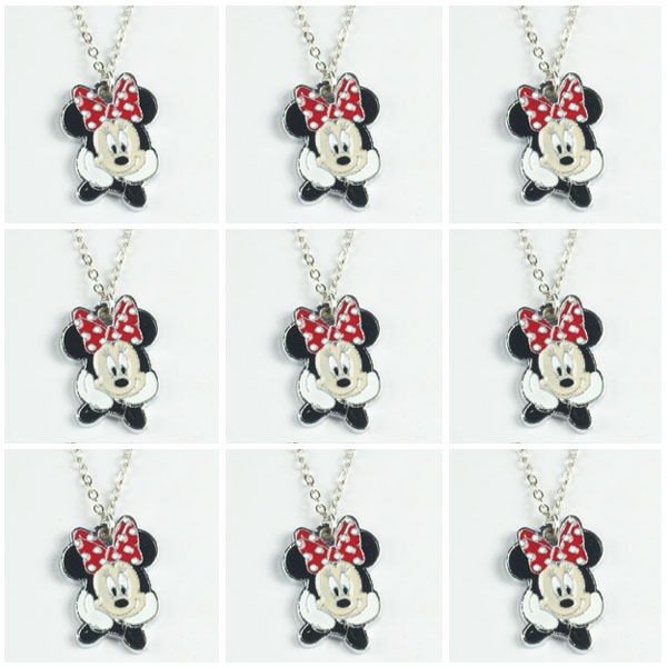   Cute MINNIE MOUSE Charm Necklace for Birthday Party Favor Girl Gifts