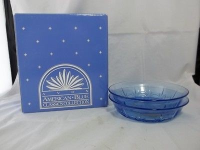 Avon American Blue Classics Glass Soup Bowls