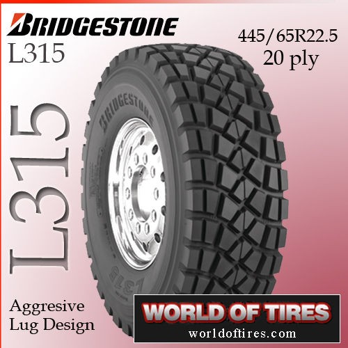 Bridgestone L315 445/65R22.5 20 ply semi truck tires 445 65r22.5 22.5.
