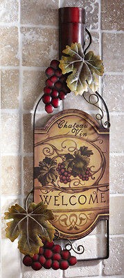 New Welcome Wine Bottle Art Wall Decor Vineyard Home Kitchen Decor