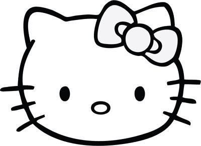Hello Kitty Face Cute Kitty Car Decal Window Sticker Laptop