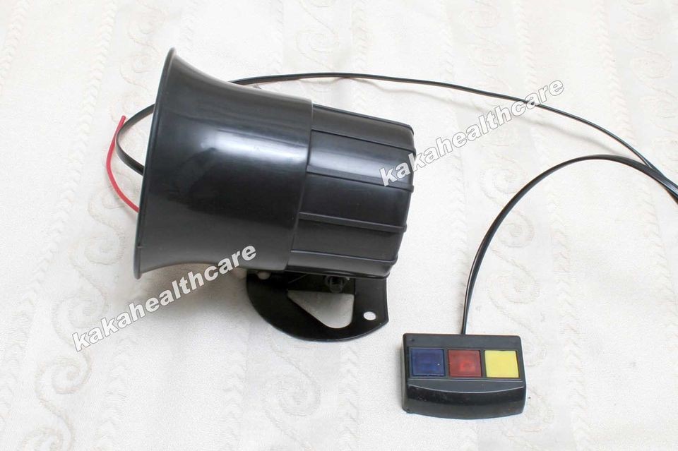 Motorcycle / Car Black DC12V 30W Loud Horn Hooter Alarm 3 Sound with 