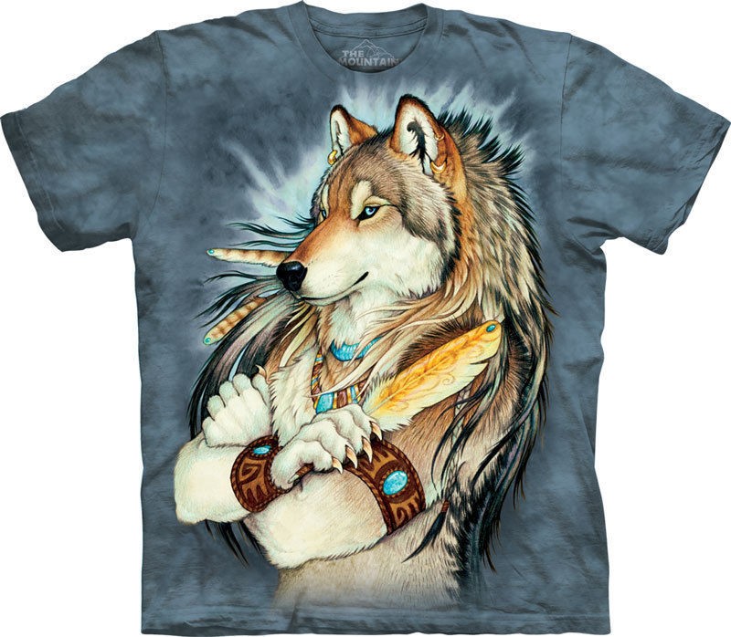 New GOLDEN FEATHER INDIAN WOLF T Shirt