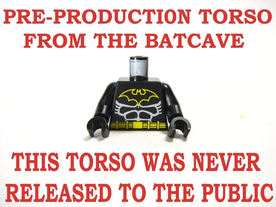 LEGO BATMAN TORSO   PRE PRODUCTION 7783 BATCAVE GEM   CUSTOM PRINTED