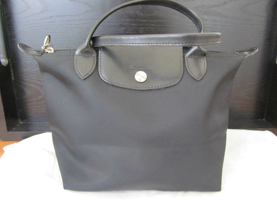 Authentic Black Planetes Longchamp Pilage mini tote bag purse
