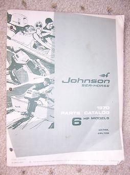 1970 Johnson Outboard Motor Parts Catalog 6 HP 6R70 F