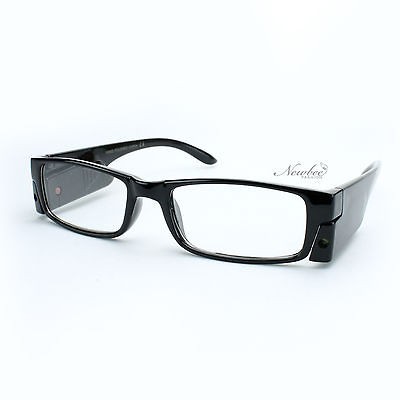 50 LED Light Reading Glasses With A Push Of A Button Black Slim 