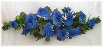 ROSE SWAG ROYAL BLUE Wedding Table Centerpiece Silk Flowers Arch 
