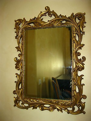 STUNNING Vintage Wall MIRROR French Provincial Gold Gilt ORNATE 