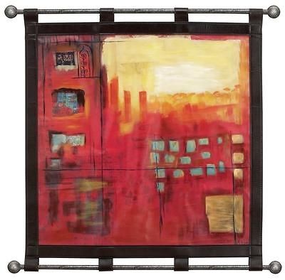 Large Contemporary Abstract Art Wall Hanging, Modern Leather Decor 