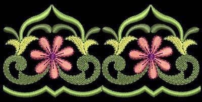 Belle Floral Borders Machine EMbroidery Designs CD 4x4 for Brother 