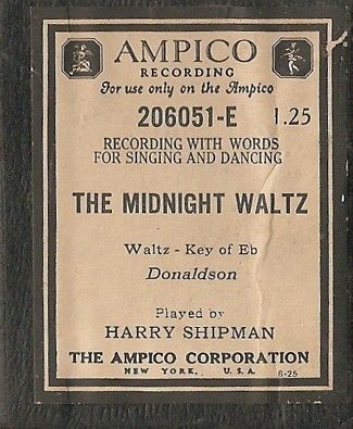 Ampico Piano Roll   The Midnight Waltz