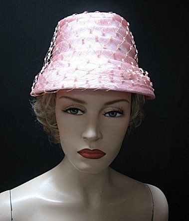 VINTAGE 1960s RARE PINK HAT, AUDREY HEPBURN CLASSIC STYLE #1500