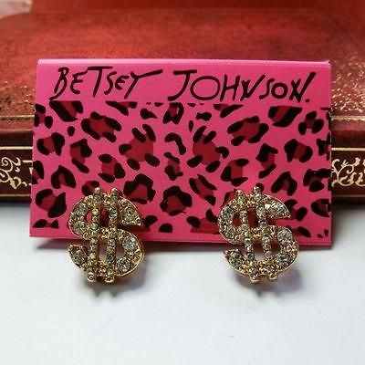 Betsey Johnson Retro crystal dollars earrings LK98