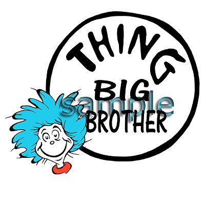 DR. SEUSS THING BIG BROTHER IRON ON TRANSFER 3 SIZES FOR LIGHT OR 