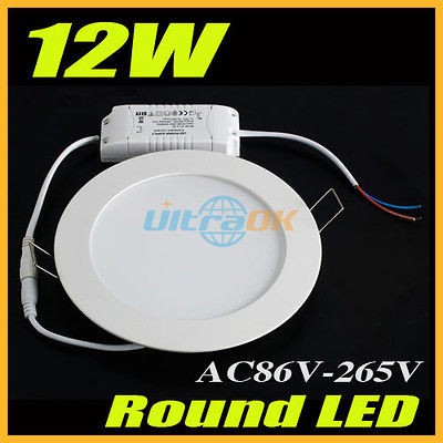 12W LED Round Kitchen Downlight Ceiling Light Lamp AC86V 265V White 