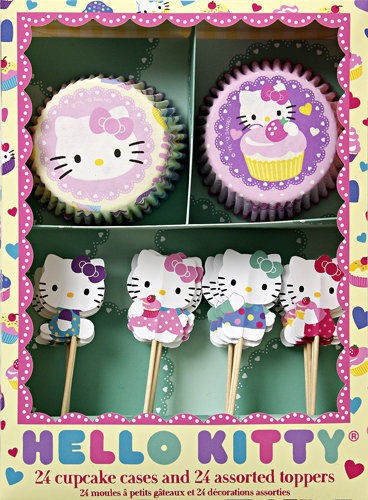 Hello Kitty Party Cupcake Wrappers Kit 24 Toppers Meri Meri Cat Theme 