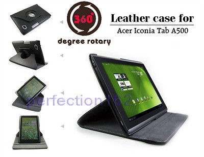 360°Rotating Stand Leather Case Cover Holder For Acer Iconia Tab A500 