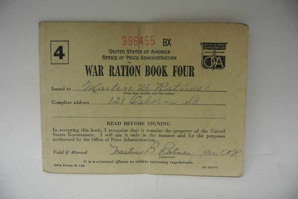 World War II 2 WWII Ration Book With Stamp Coupons #996455