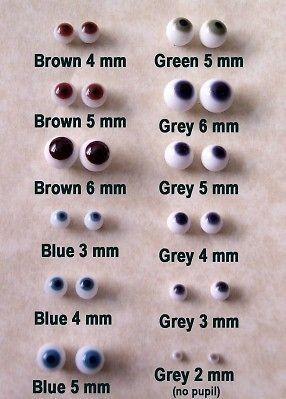  MOREZMORE Small Glass Eyes OOAK Polymer Clay Doll Fairy Baby 3 mm Grey