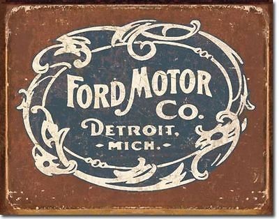 NEW VINTAGE STYLE FORD MOTOR COMPANY DETROIT MICHIGAN TIN METAL SIGN