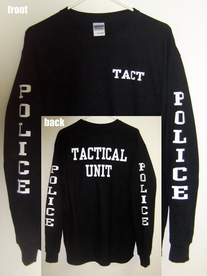 Police Tact Unit Long Sleeve T Shirt (Sizes S 3XL)