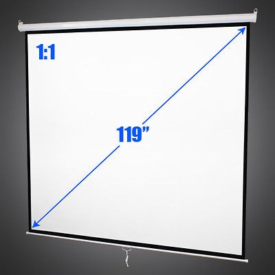 119 11 Manual Pull Down Projector Projection Screen Matte White 84 