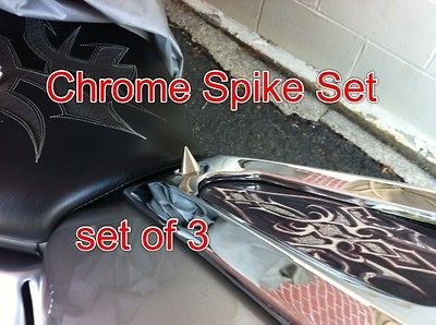   Chrome Spike set for Dashboard/Speedo 3 piece Machined set (NEW