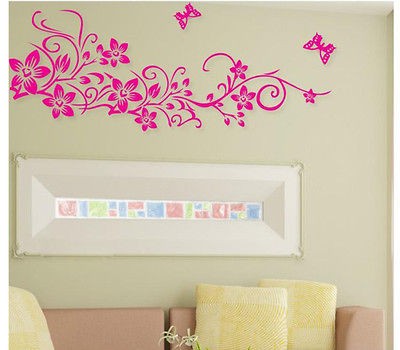 Large Flower Butterfly Removable Wall Sticker Home Decor Art Decal 