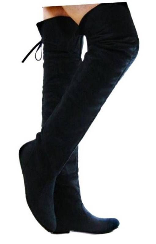 Sexy Slouchy Thigh High Women Flats Boots Women Shoes