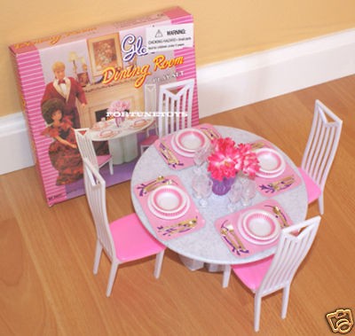 GLORIA DOLL HOUSE FURNITURE SIZE 4 CHAIRS DINING ROOM PLAY SET FOR 
