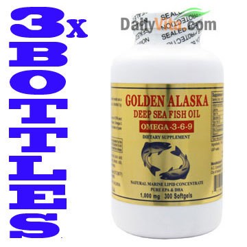 Golden Alaska Deep Sea Fish Oil Omega 3 6 9 EPA DHA 200 Softgels FRESH 