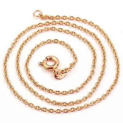 17.7 9K Rose Gold Filled Womens Chain Necklace,40303