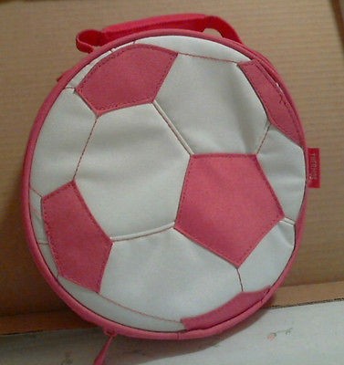Super Cool Round Pink soccer ball insulated lunch bag